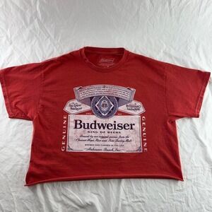 Budweiser Red Cropped T-Shirt Sz M
